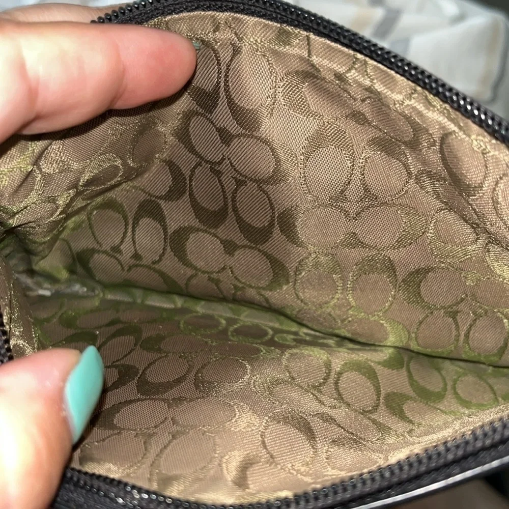 Coach Black Patent Leather Wristlet, Vintage